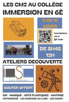 Les CM2 au Collège - immersion en 6ème - Ensemble St Charles