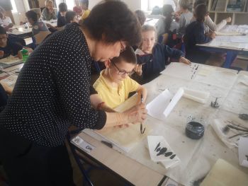 Calligraphie avec les CM2A - Ensemble St Charles